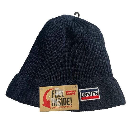 Levi's Hat Beanie Warmth Lined Soft‎ One Size Winter New - Picture 1 of 5